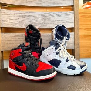 Nike Air Jordan 1 Retro High Satin Bred' and 6 Retro PS sneaker size 10c 11c